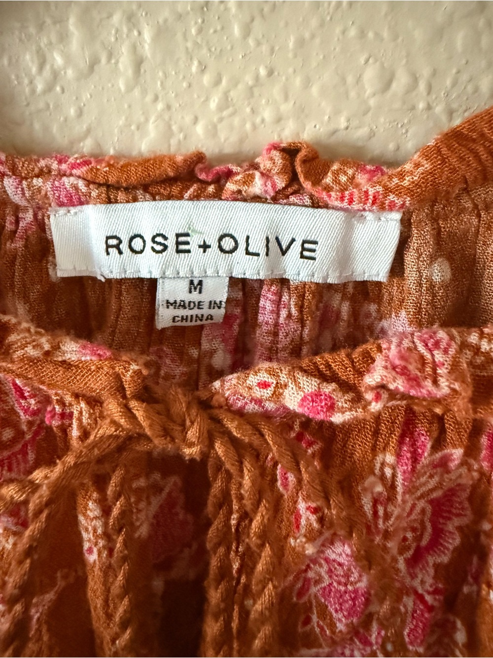 Rose & Olive Rust Floral Ruffle Sleeve Blouse - Picture 4 of 7